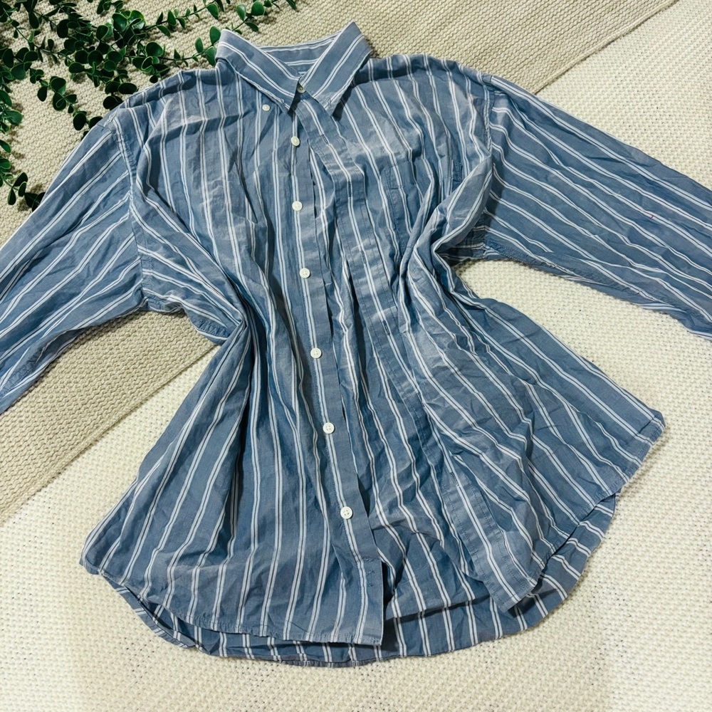 Sonoma Blue and White Striped Casual Shirt